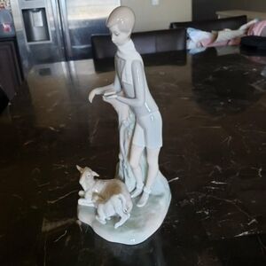 Lladro figurine BOY With LAMBS LLADRÓ Figurine. 4509 porcelain matt